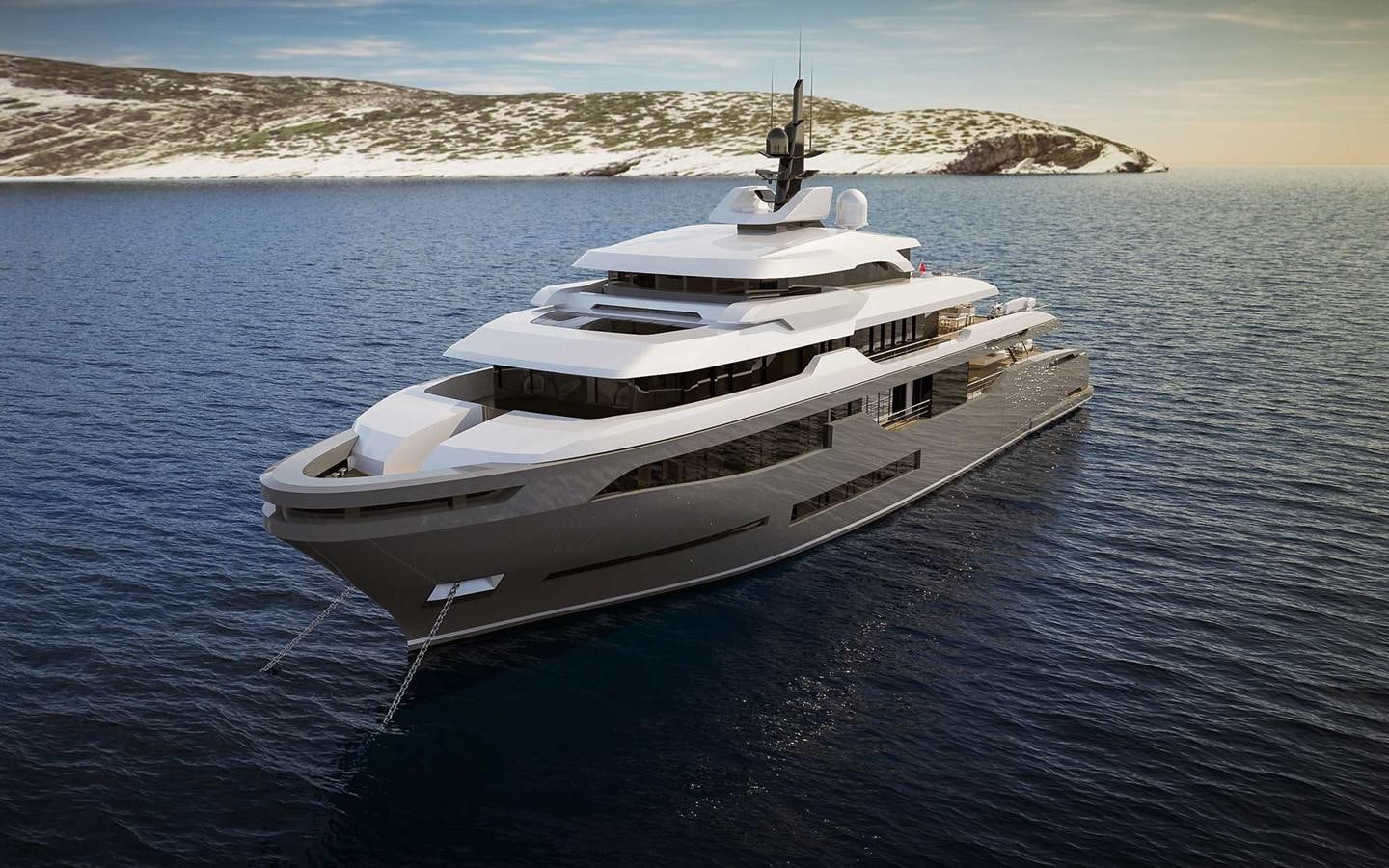 a boat in the water aboard RMK 58  Yacht for Sale