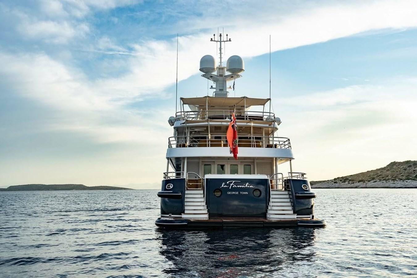 a boat in the water aboard LA FAMILIA Yacht for Sale
