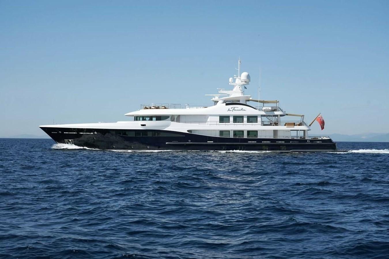 a boat on the water aboard LA FAMILIA Yacht for Sale