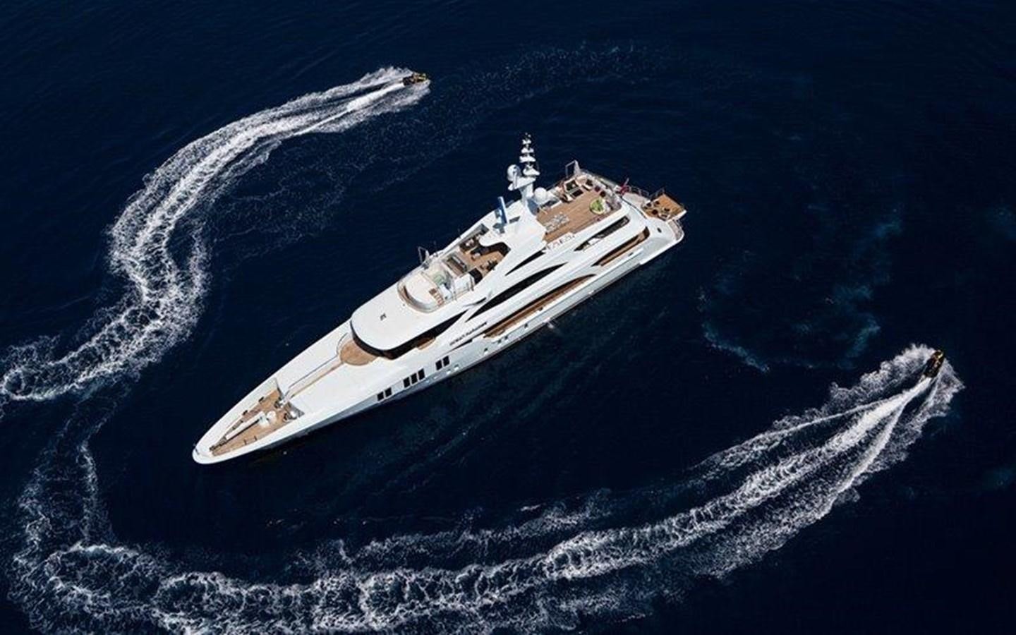 a ship in the ocean aboard OCEAN PARADISE Yacht for Sale