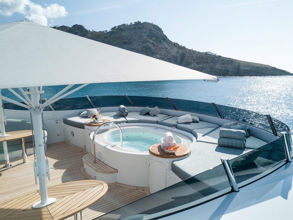 a boat on the water aboard FORTUNATE SUN Yacht for Sale