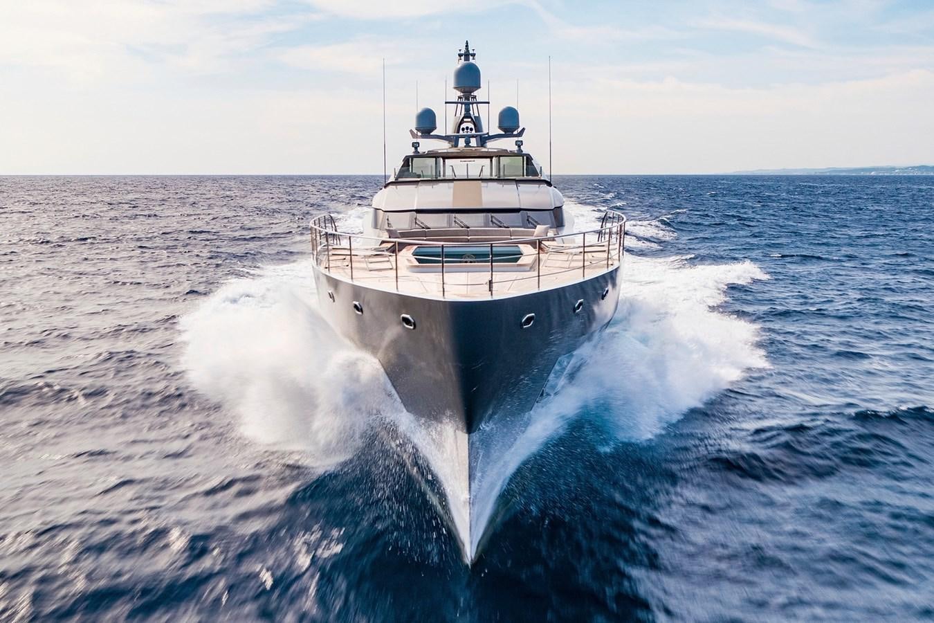 a large ship in the water aboard SANAM Yacht for Sale