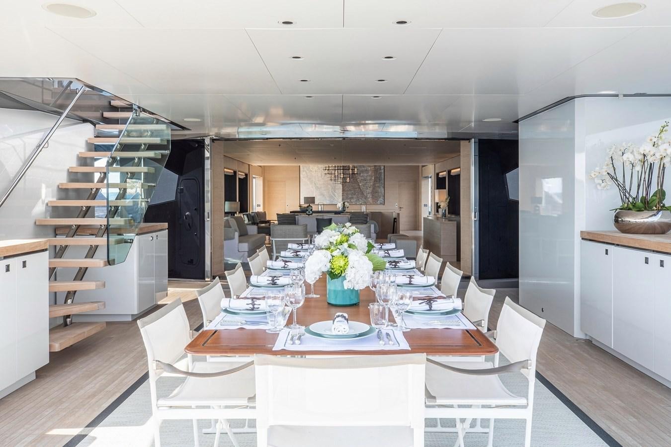 a large modern looking kitchen aboard SANAM Yacht for Sale