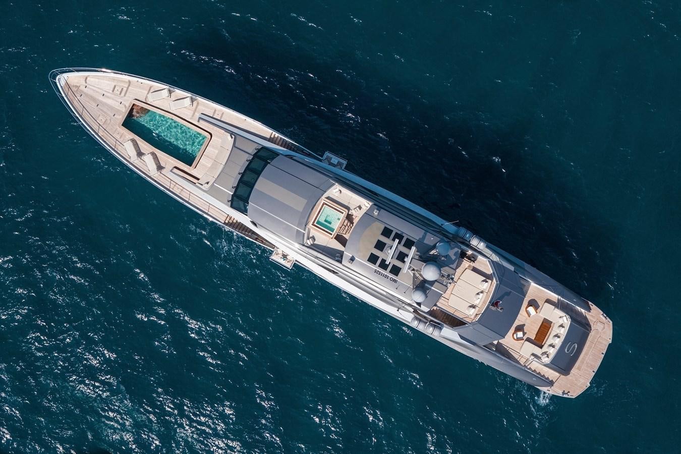 a high angle view of a ship aboard SANAM Yacht for Sale