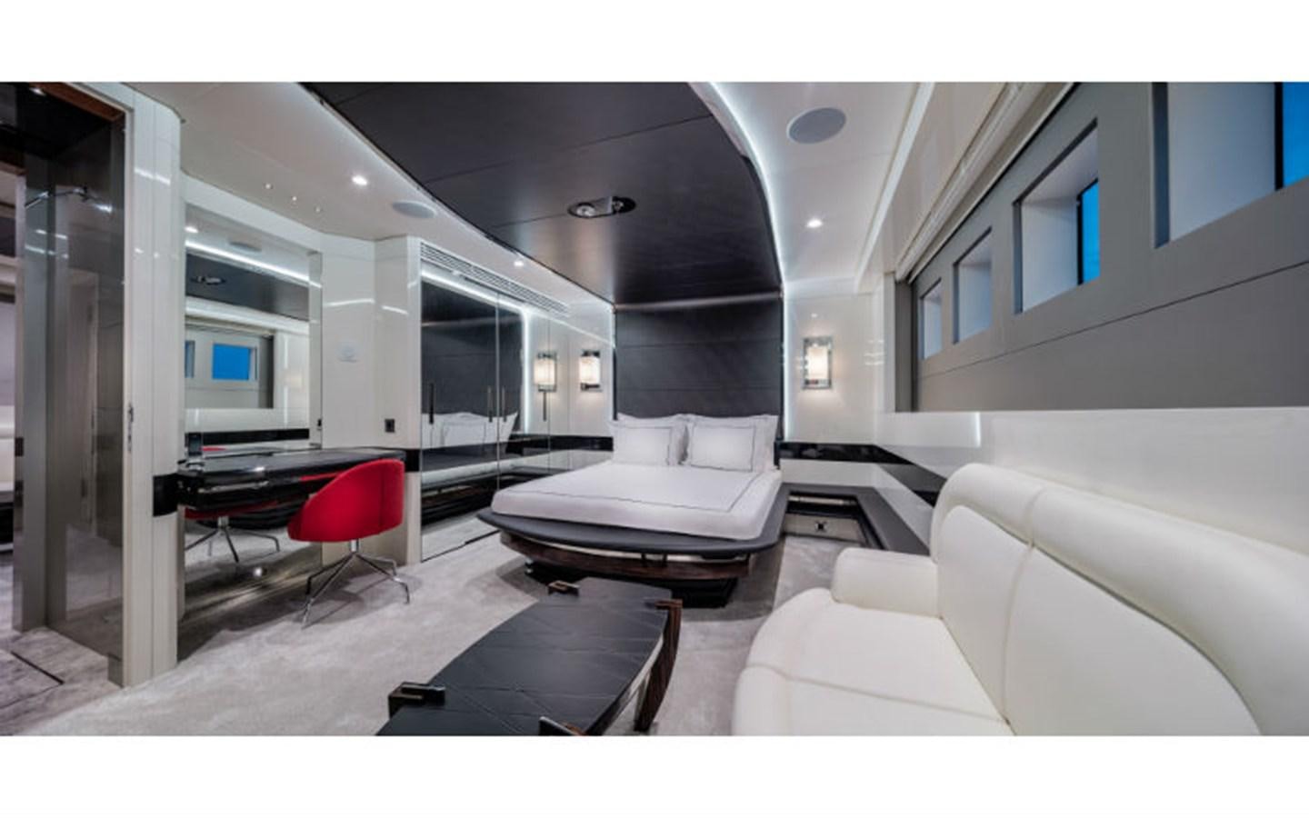 a room with a couch and a table aboard EUPHORIA Yacht for Sale