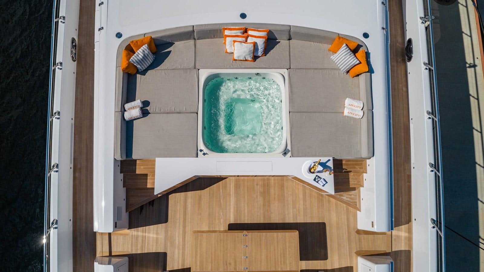 a white box with a window and a door with a door open aboard APRICITY Yacht for Sale