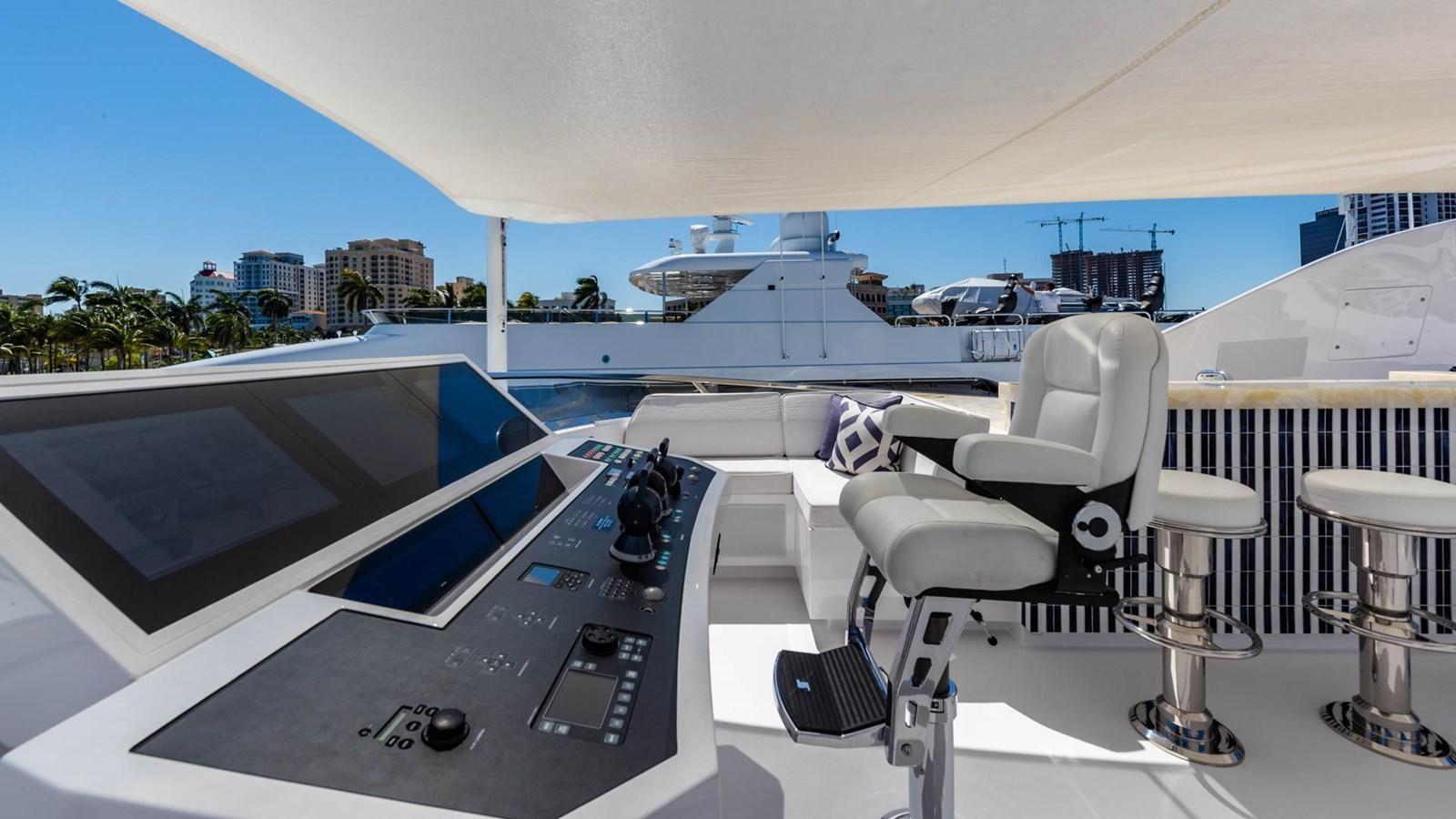 a room with a large window and a view of the water aboard APRICITY Yacht for Sale