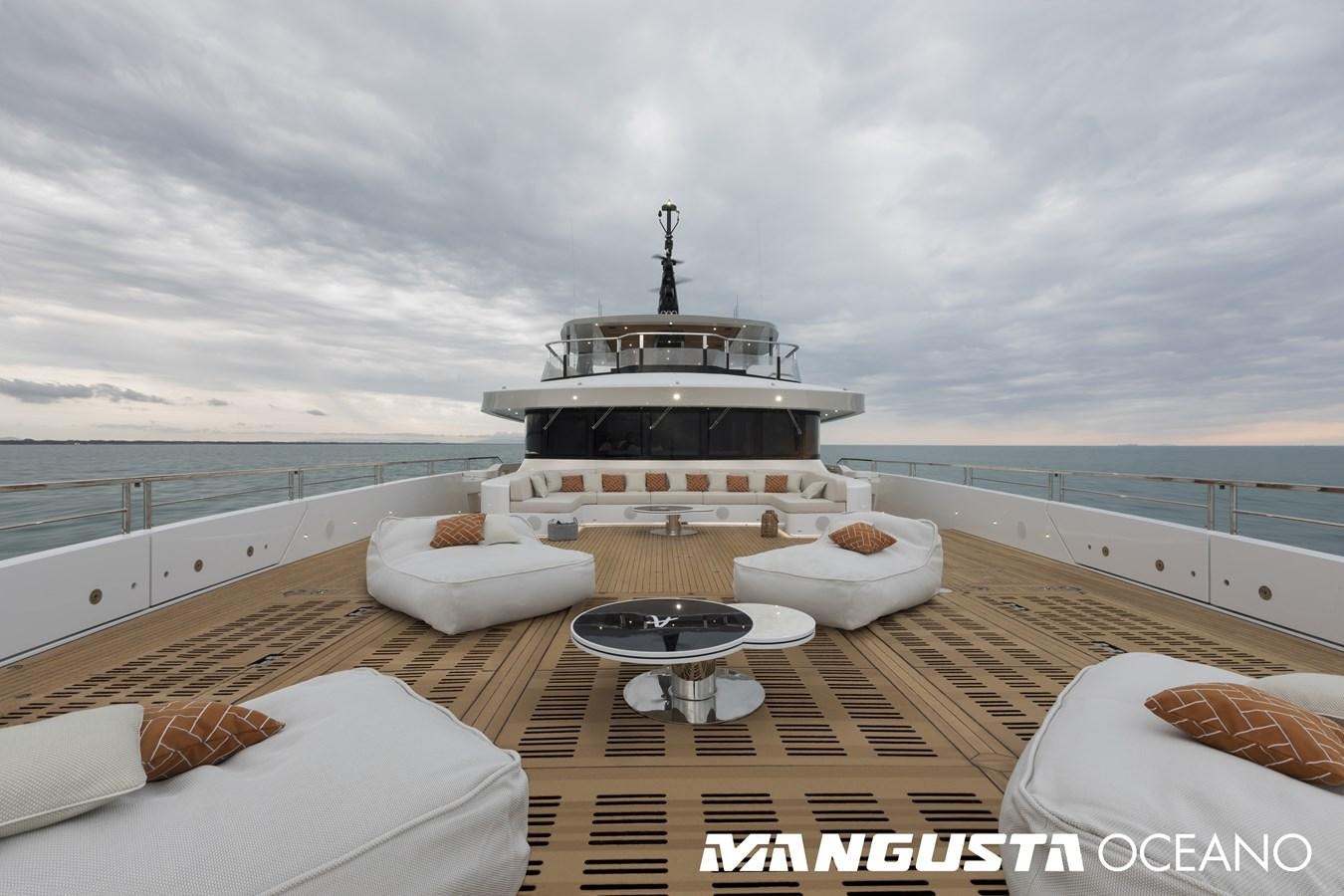 a ship on a deck aboard MANGUSTA OCEANO 50/06 Yacht for Sale
