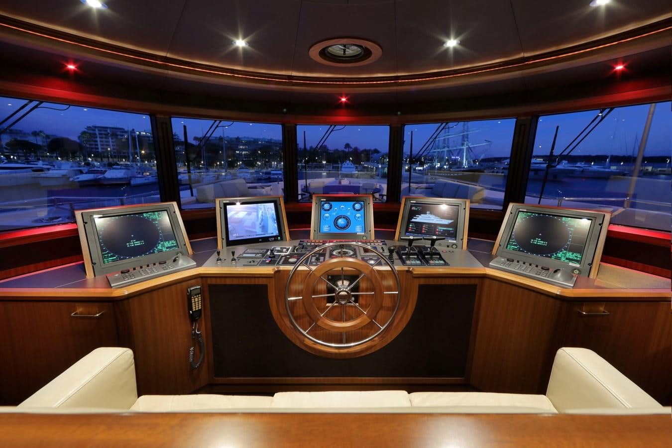 inside of a vehicle with computers aboard OLMIDA Yacht for Sale