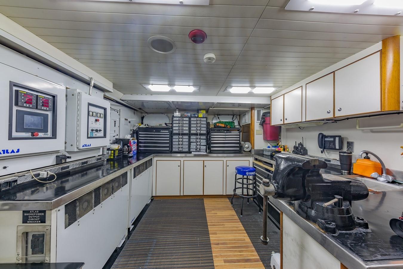 a kitchen with a large stove aboard SORCHA Yacht for Sale