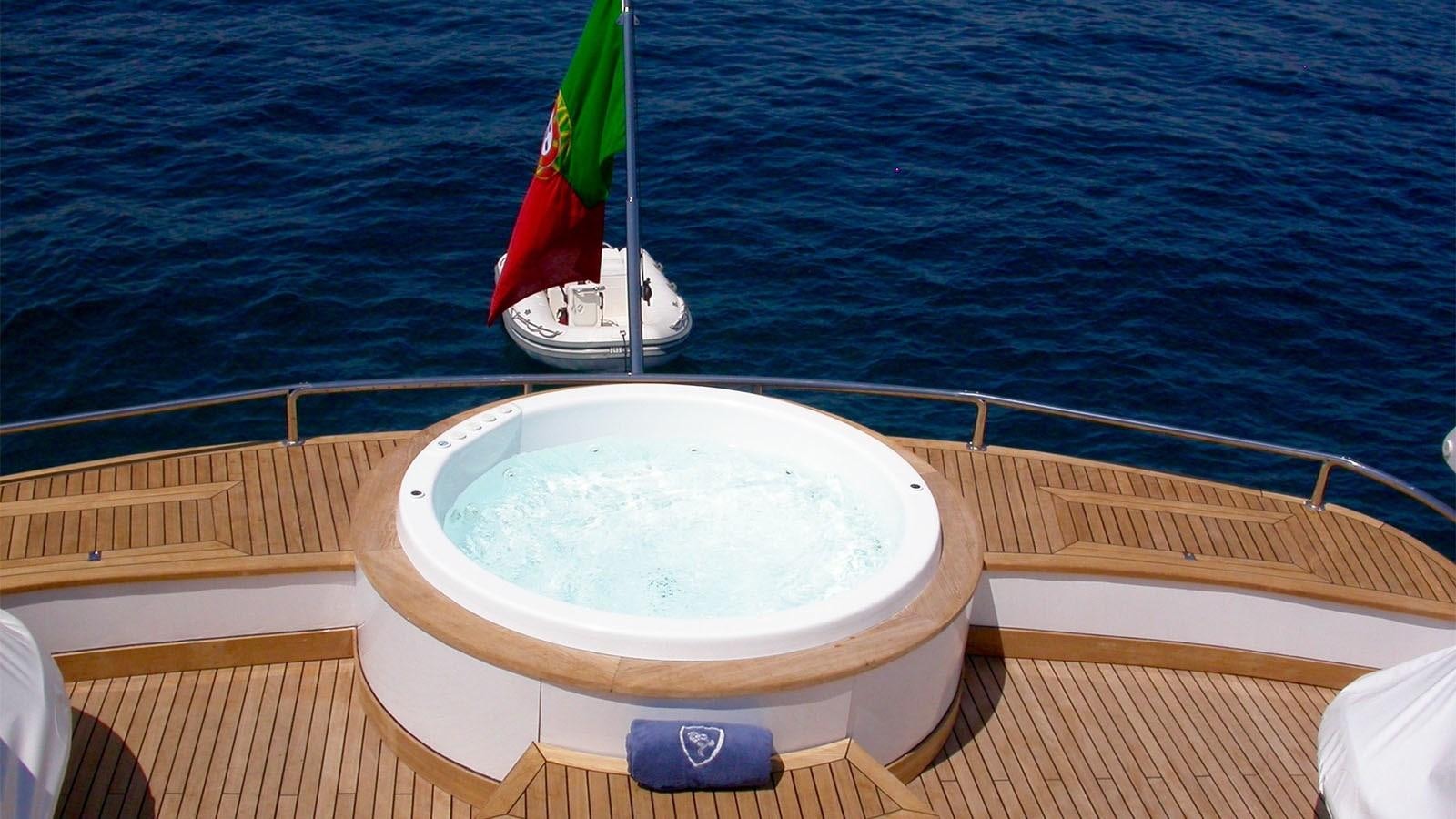 a white round object on a boat aboard COSTA MAGNA Yacht for Sale