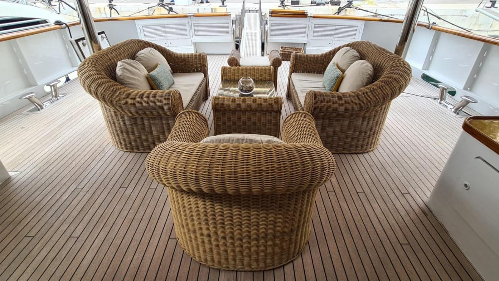 a room with baskets and pillows aboard COSTA MAGNA Yacht for Sale