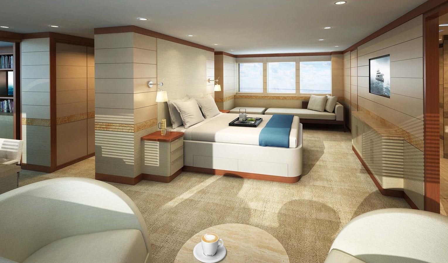 a modern looking living room aboard GOLDEN ORCHID Yacht for Sale