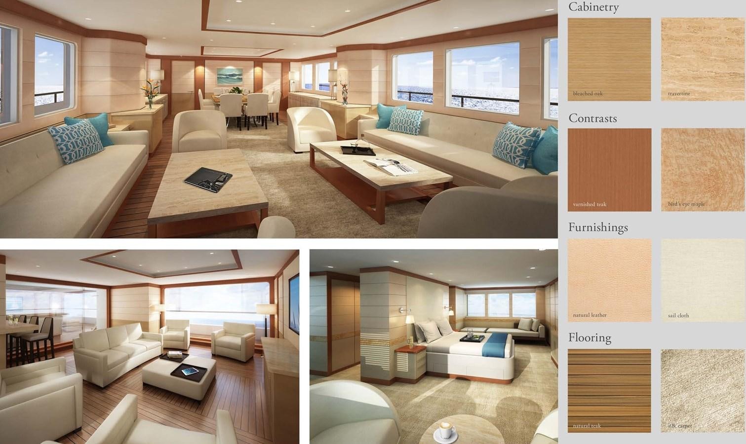 a room with a couch and a table aboard GOLDEN ORCHID Yacht for Sale