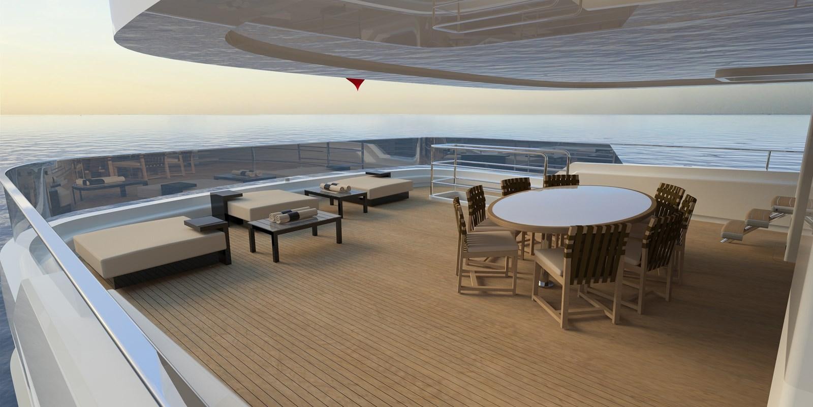 a room with a table and chairs aboard GOLDEN ORCHID Yacht for Sale