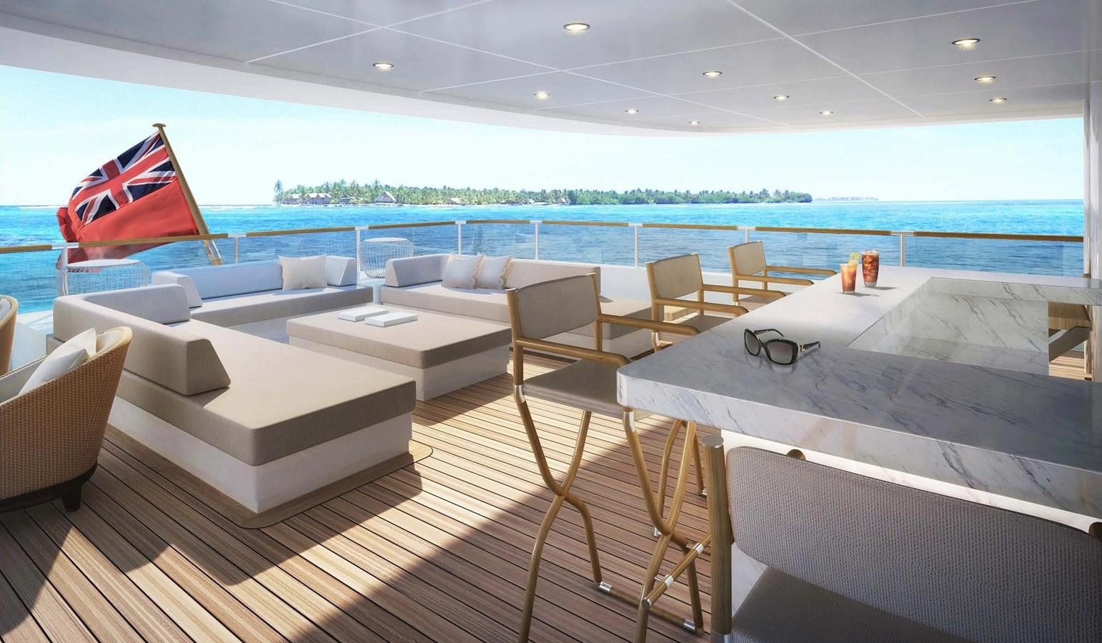 a room with tables and chairs aboard GOLDEN ORCHID Yacht for Sale