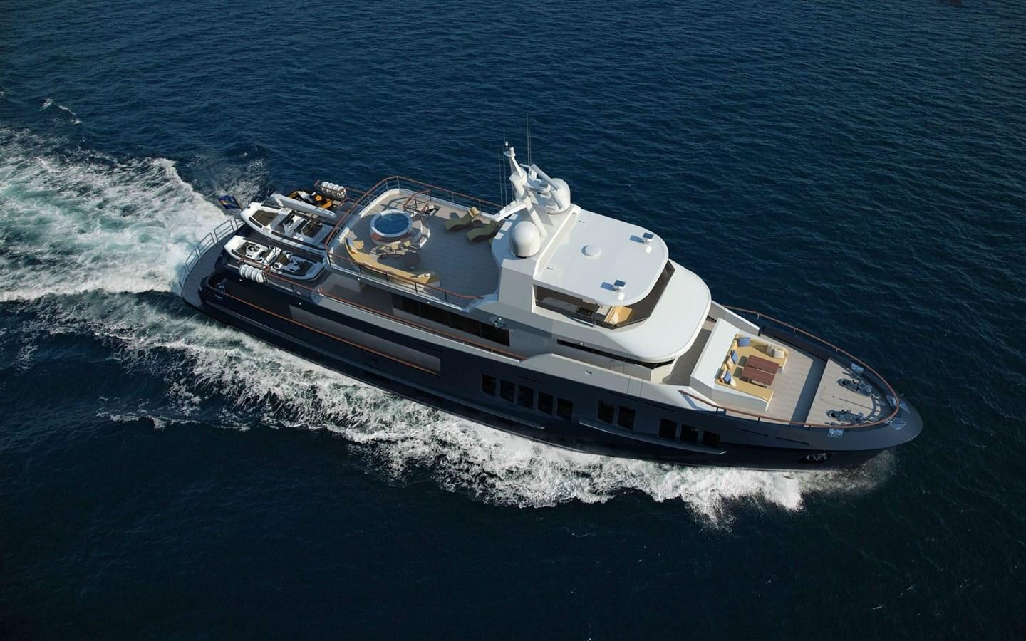 a boat on the water aboard BERING B130 Yacht for Sale