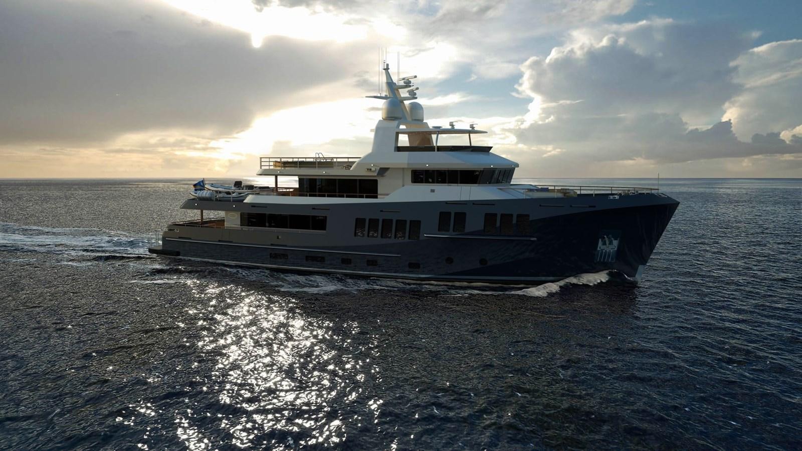 a boat on the water aboard BERING B130 Yacht for Sale