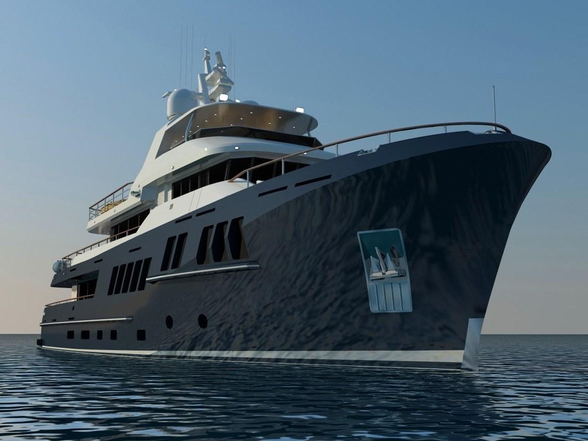 a large ship in the water aboard BERING B130 Yacht for Sale