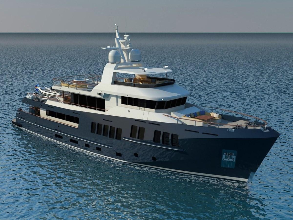 a large ship in the water aboard BERING B130 Yacht for Sale