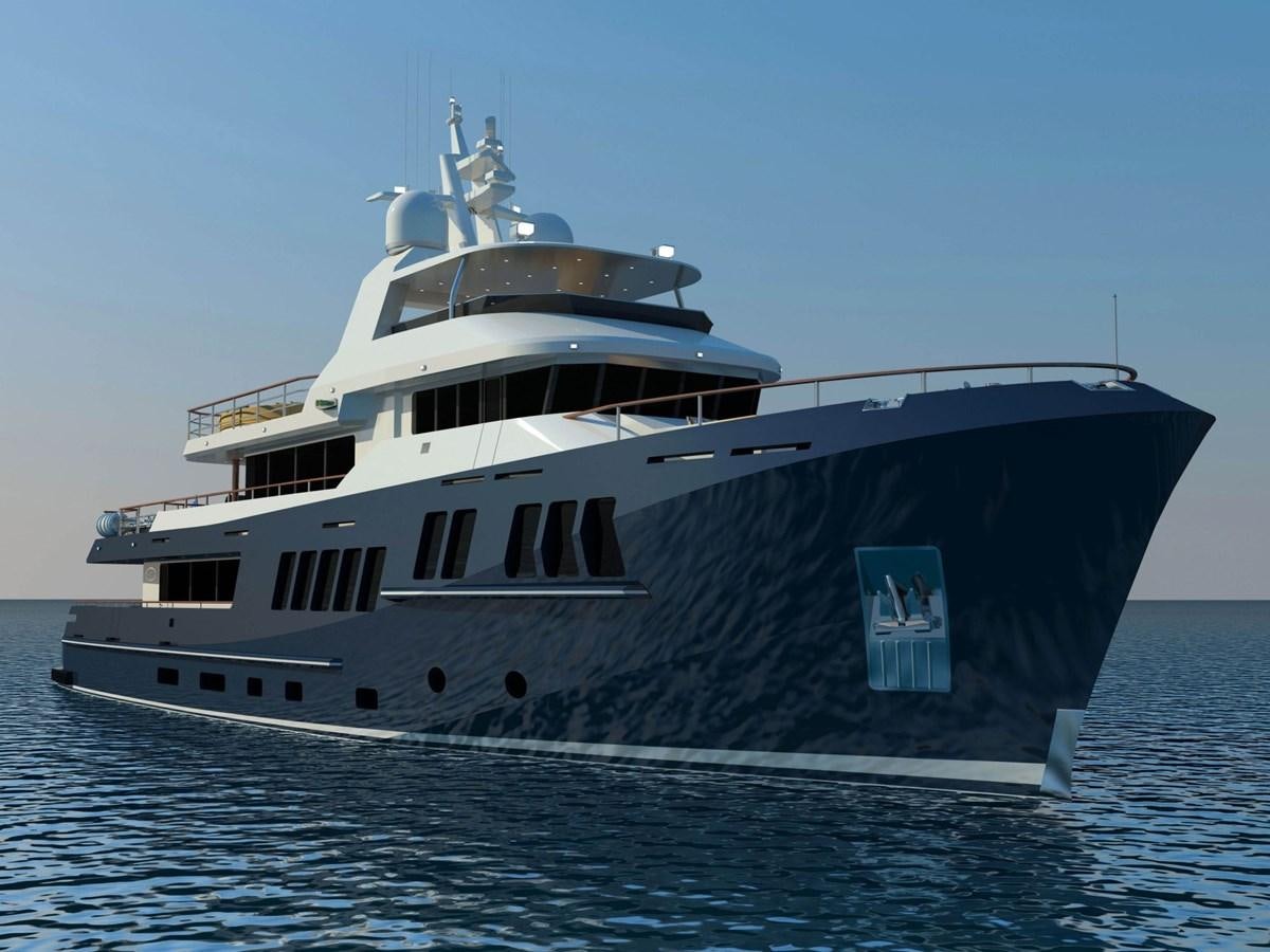 a large white ship aboard BERING B130 Yacht for Sale