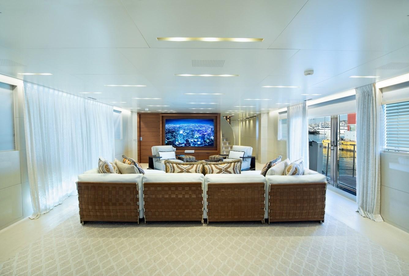 a living room with a large window aboard ASTERI Yacht for Sale