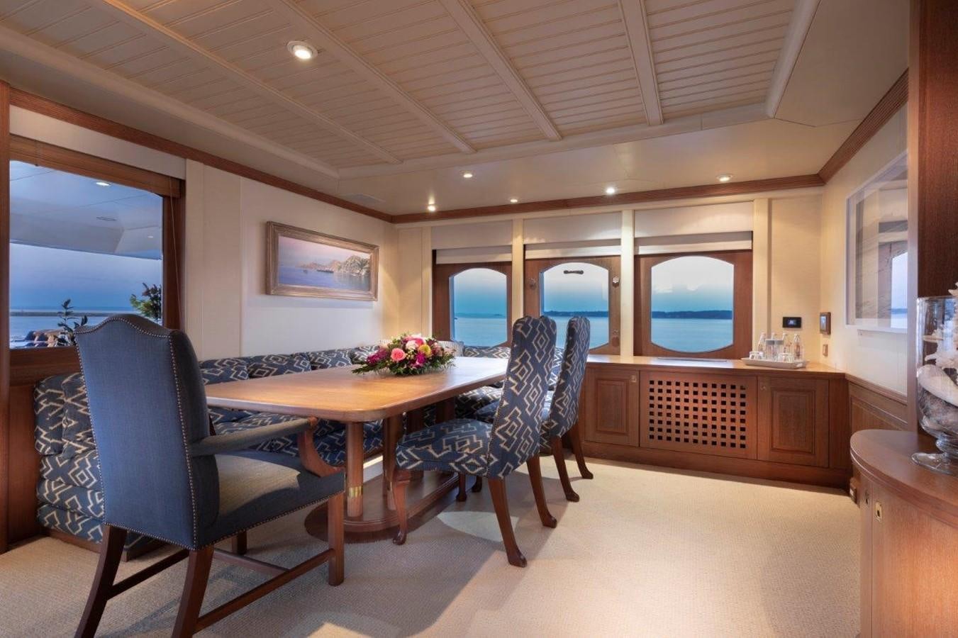 a large kitchen and dining room aboard GLACIAL BEAR Yacht for Sale