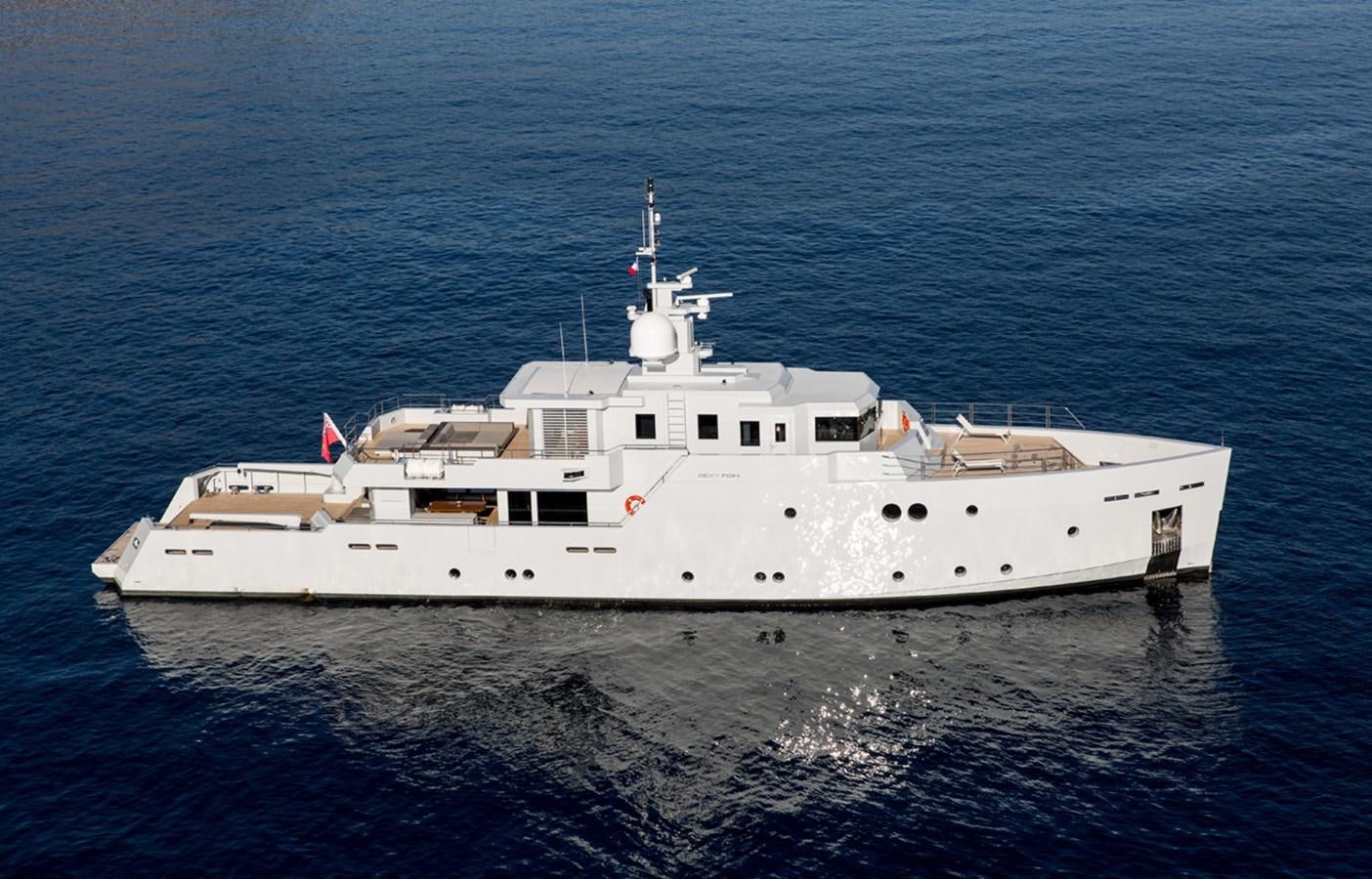 a white boat in the water aboard S7 Yacht for Sale