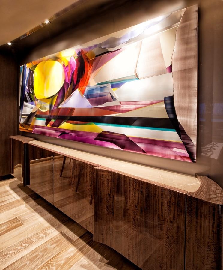 a painting on a wall aboard PEPPER XIII Yacht for Sale