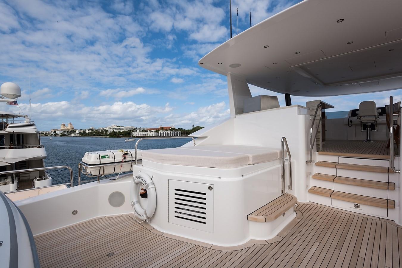 a boat on the water aboard PEPPER XIII Yacht for Sale