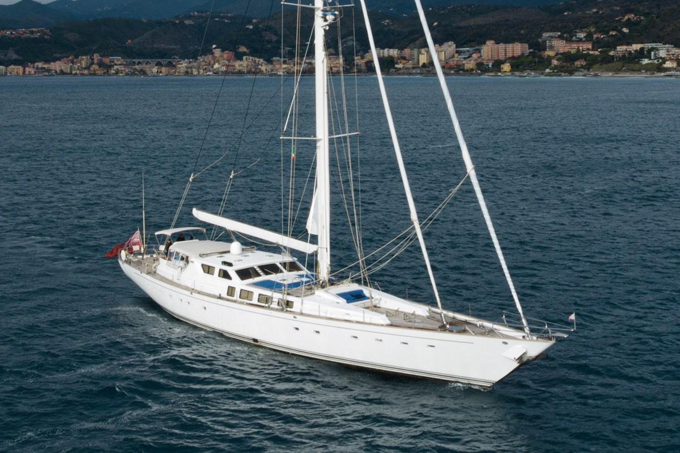a white boat on the water aboard ELECTA Yacht for Sale