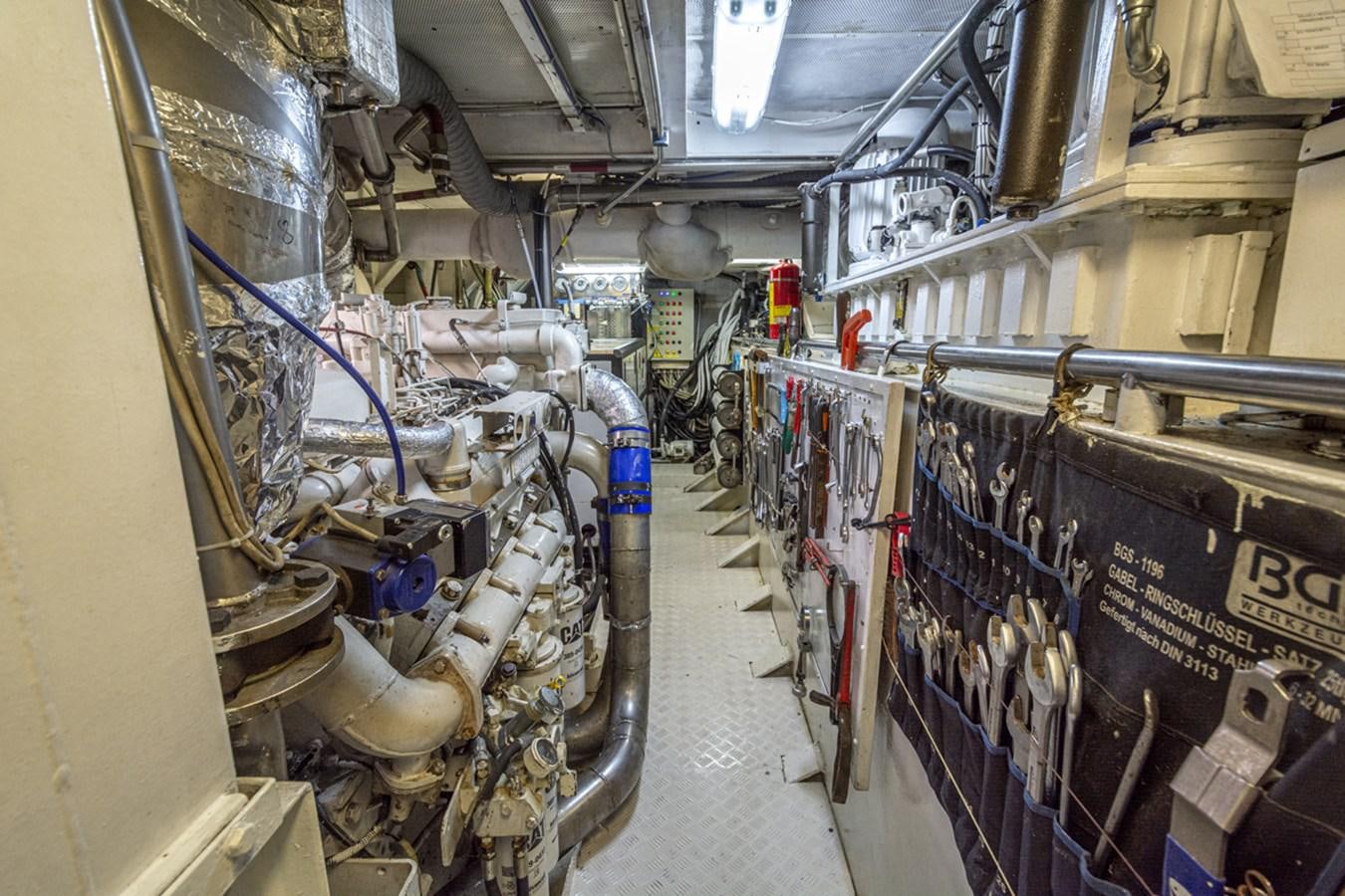 a large factory with machinery aboard ELECTA Yacht for Sale