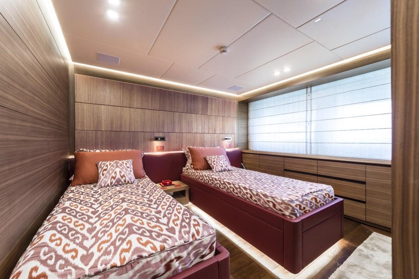 a couple of beds in a room aboard HARMONY Yacht for Sale