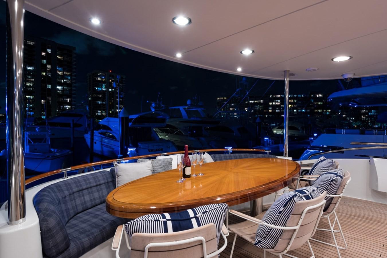 a table and chairs in a room aboard MONEY FOR NOTHING Yacht for Sale