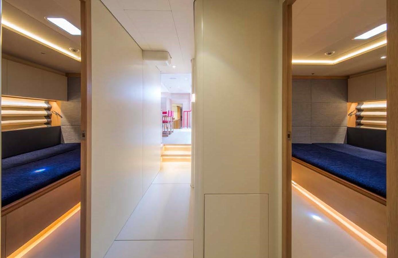 a hallway with a glass door aboard HIGHLAND FLING 15 Yacht for Sale