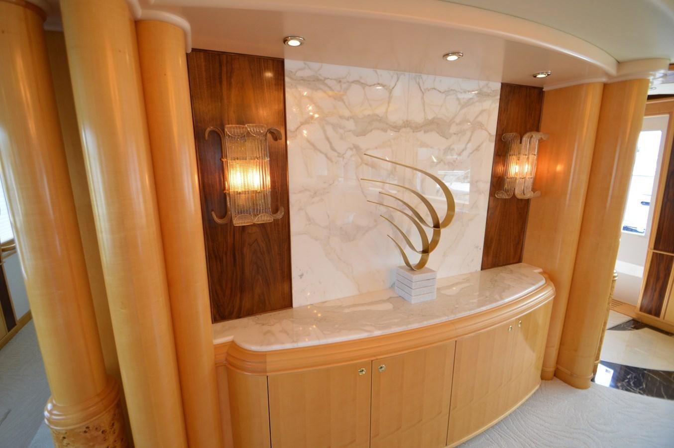 a bathroom with a shower curtain aboard MISS STEPHANIE  Yacht for Sale
