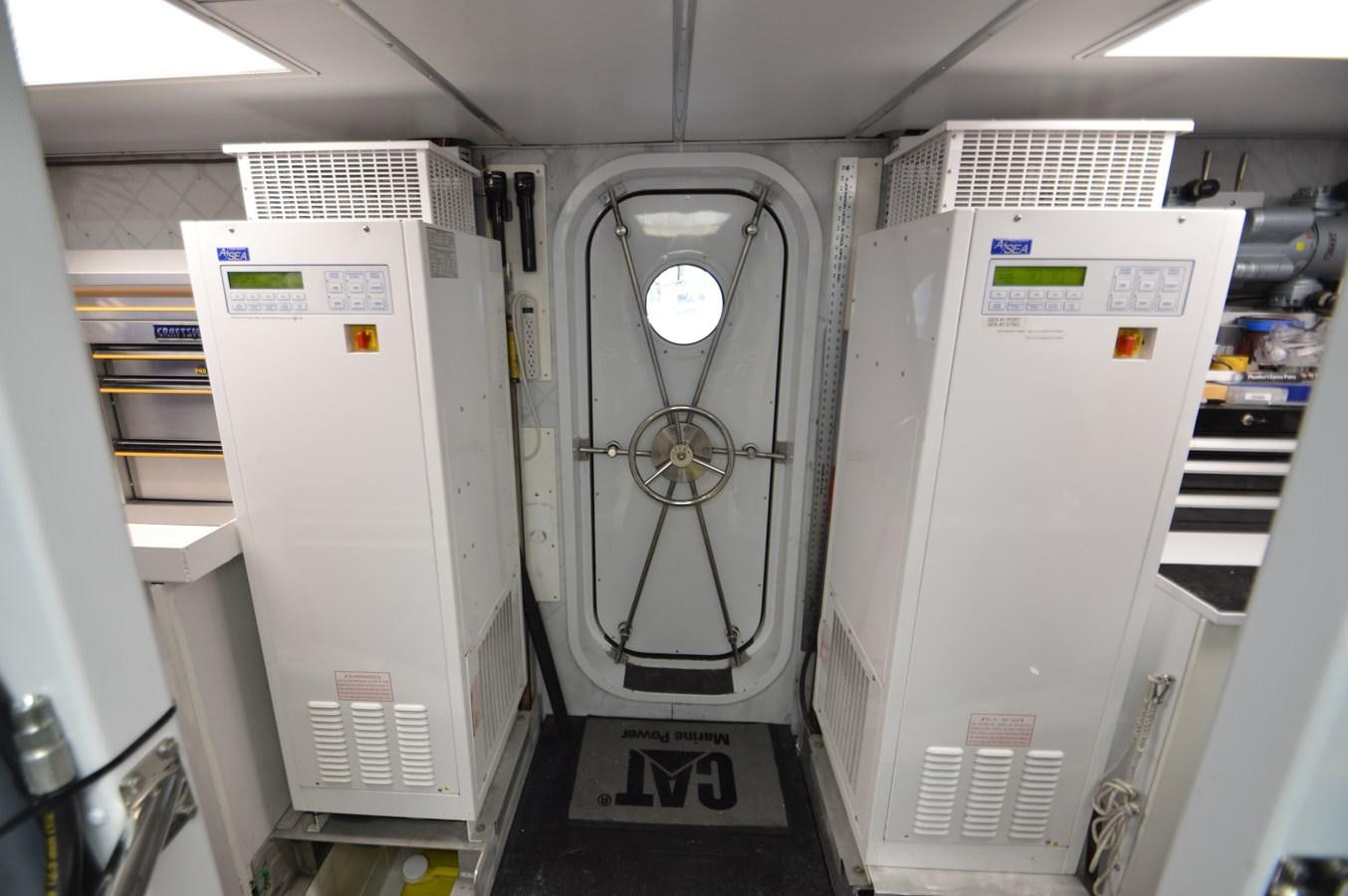 a row of white machines aboard MISS STEPHANIE  Yacht for Sale