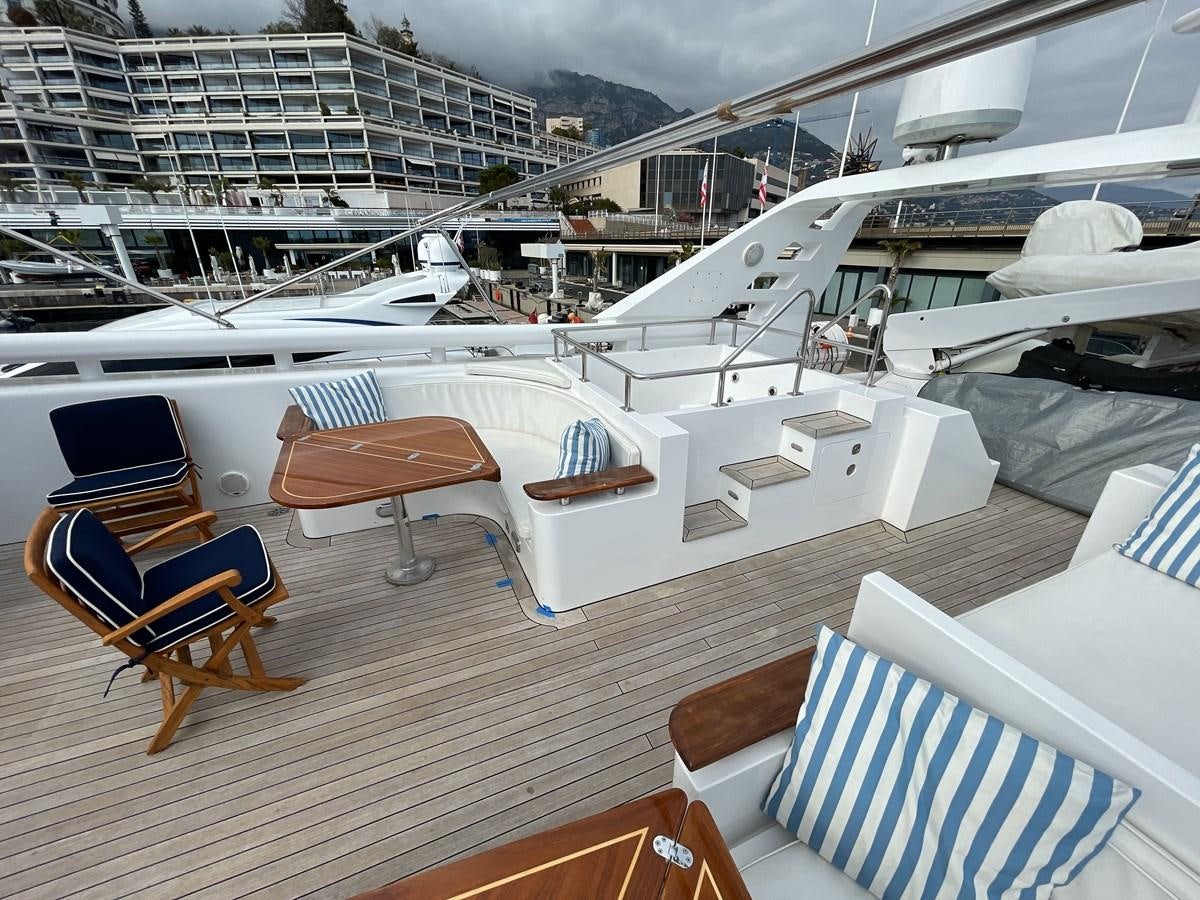 a deck of a boat aboard GAUDEAMUS Yacht for Sale