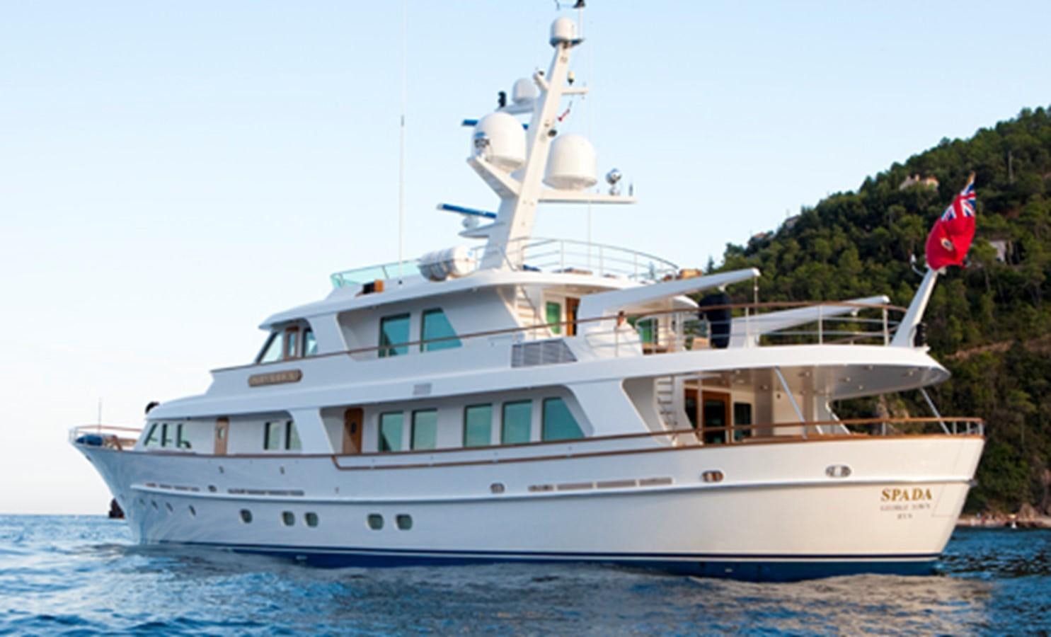 a large white boat aboard DONA AMELIA II Yacht for Sale