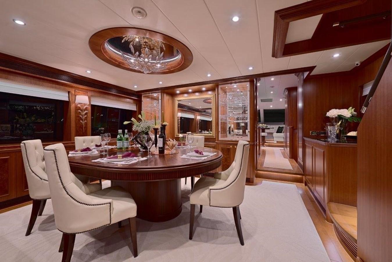 a large dining table in a room aboard P110 (NEW BOAT SPEC)  Yacht for Sale