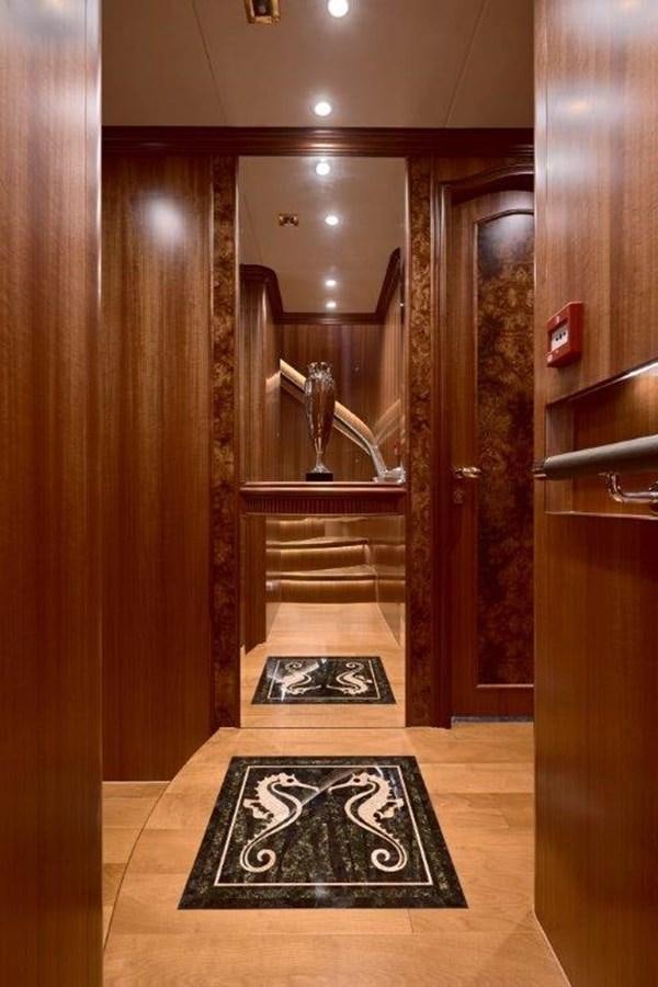 a large ornate elevator with a statue aboard P110 (NEW BOAT SPEC)  Yacht for Sale