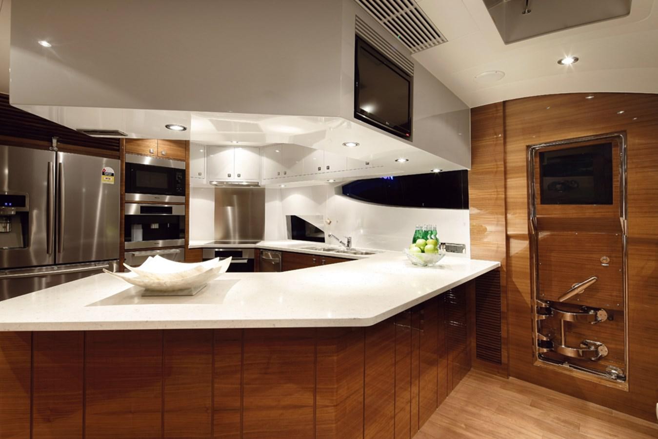 a kitchen with a large island aboard P110 (NEW BOAT SPEC)  Yacht for Sale