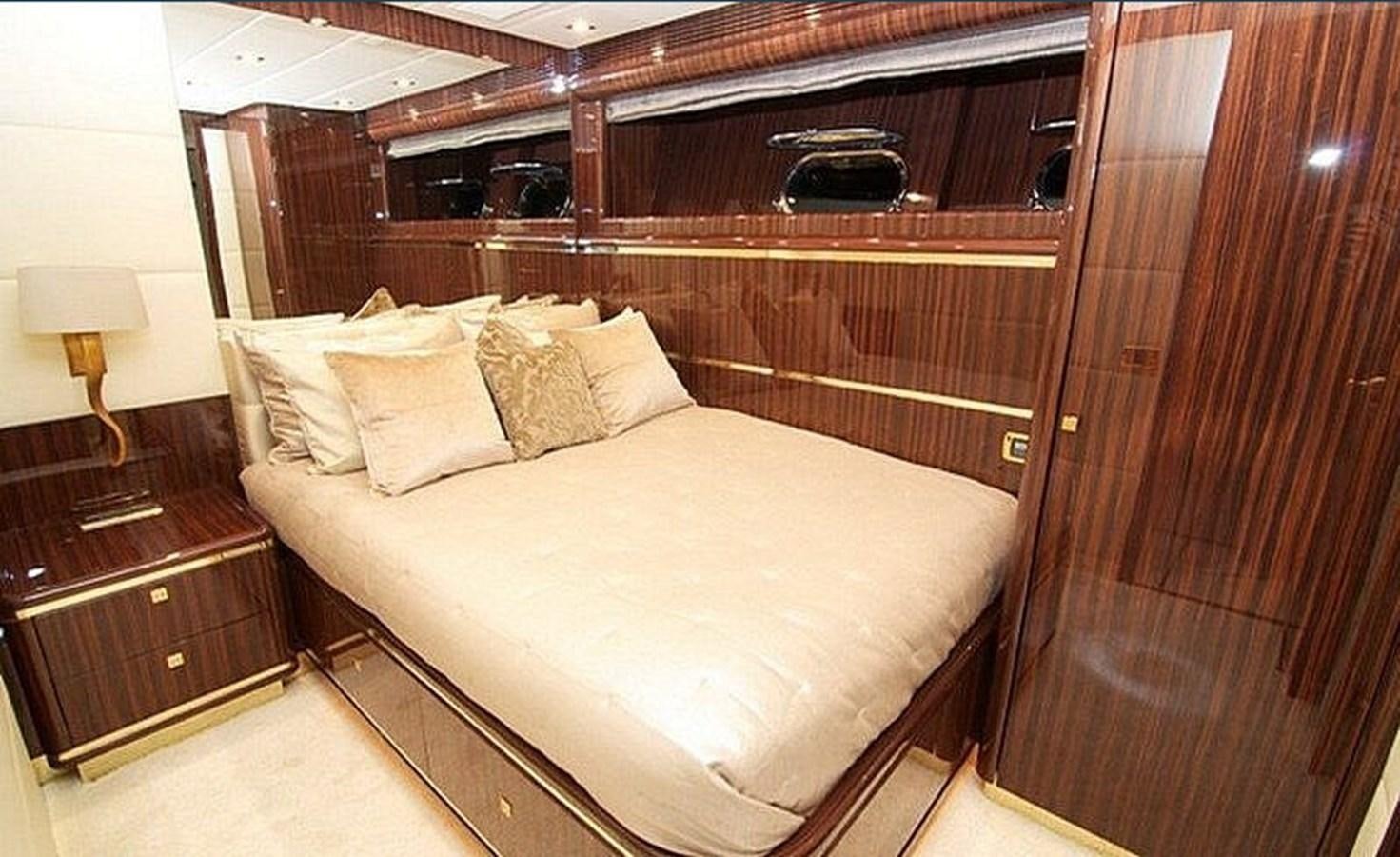 a bed in a room aboard WHITE PEARL Yacht for Sale