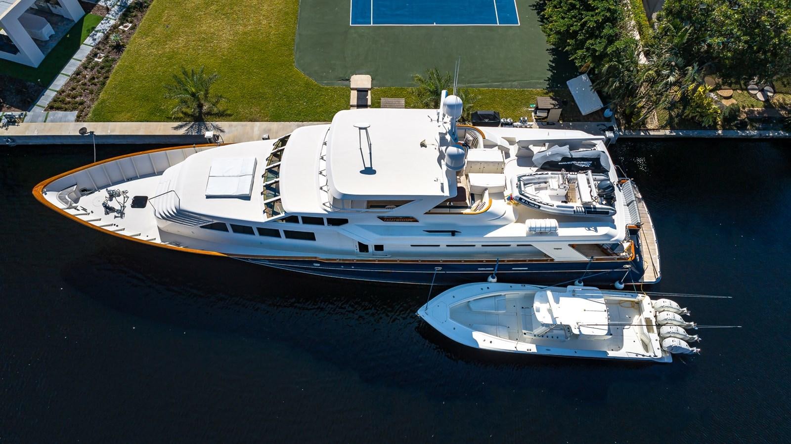 a group of boats in a harbor aboard SEAQUEL Yacht for Sale