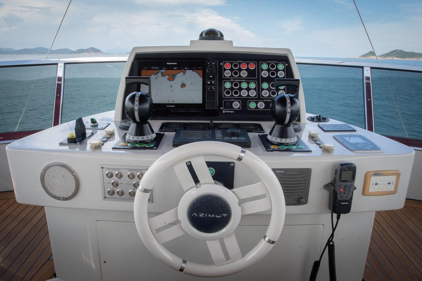 a cockpit of a plane aboard AQUARIUS Yacht for Sale