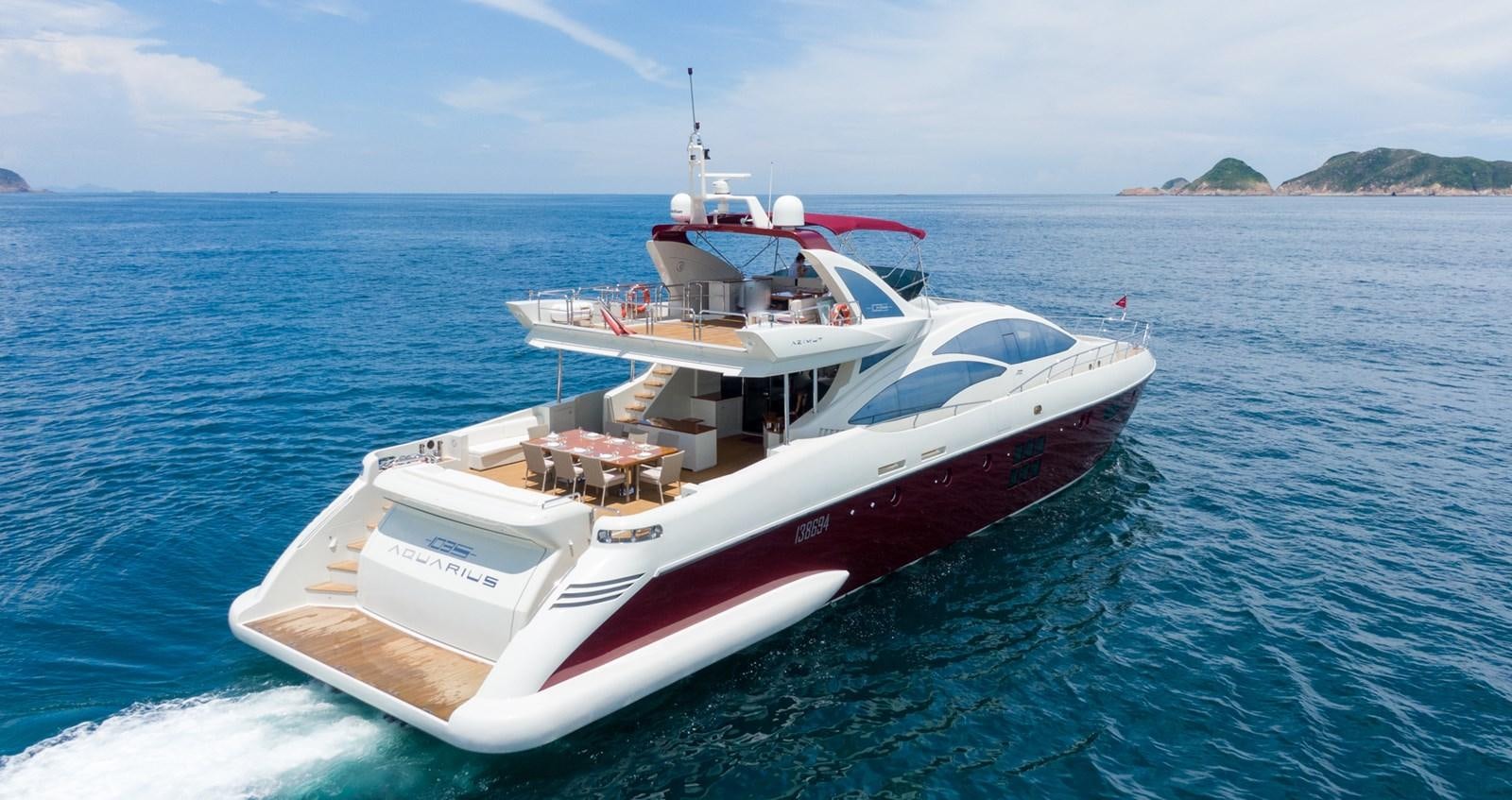 a boat on the water aboard AQUARIUS Yacht for Sale