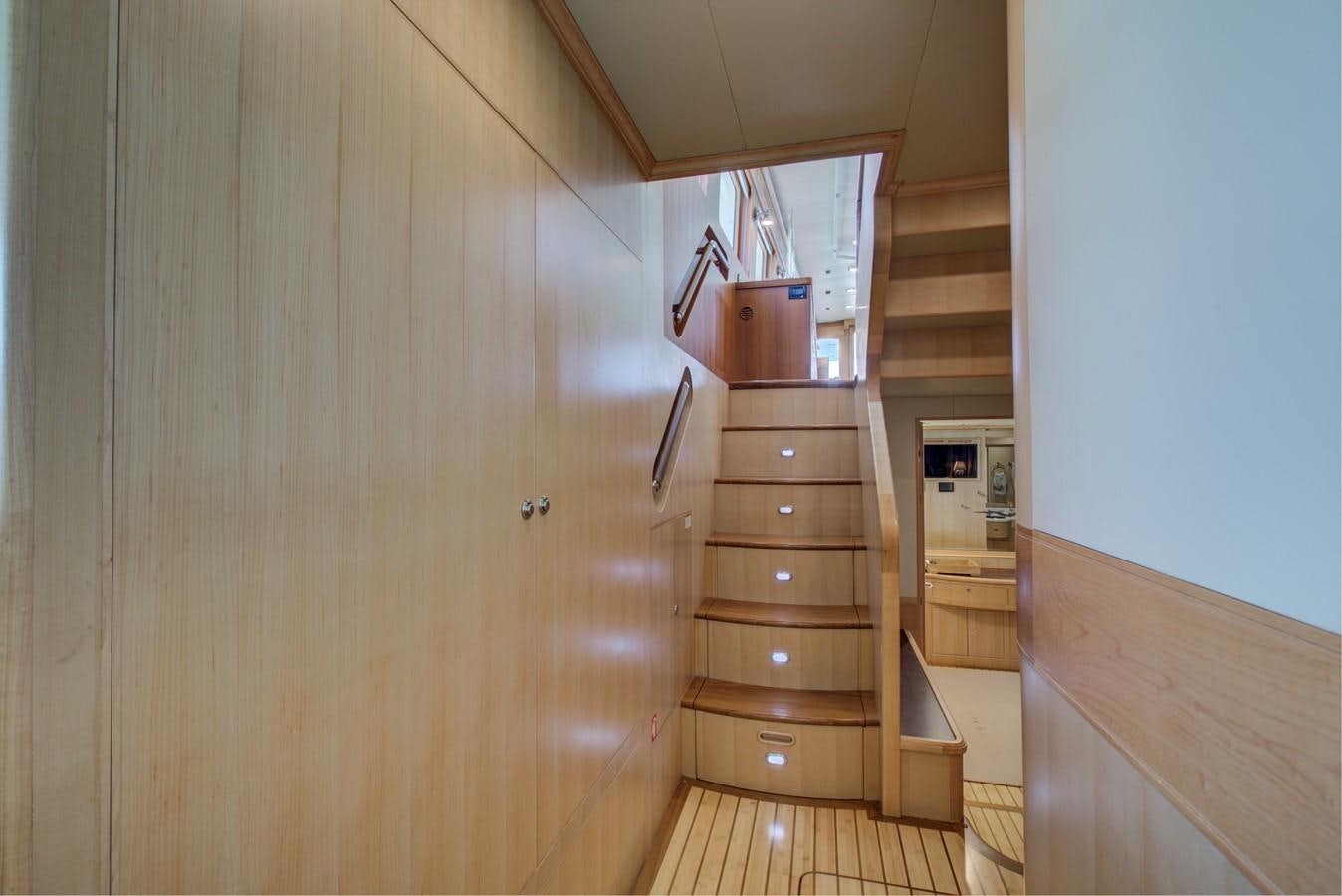 a wooden cabinet with drawers aboard EXPLORER 97E-CB Yacht for Sale