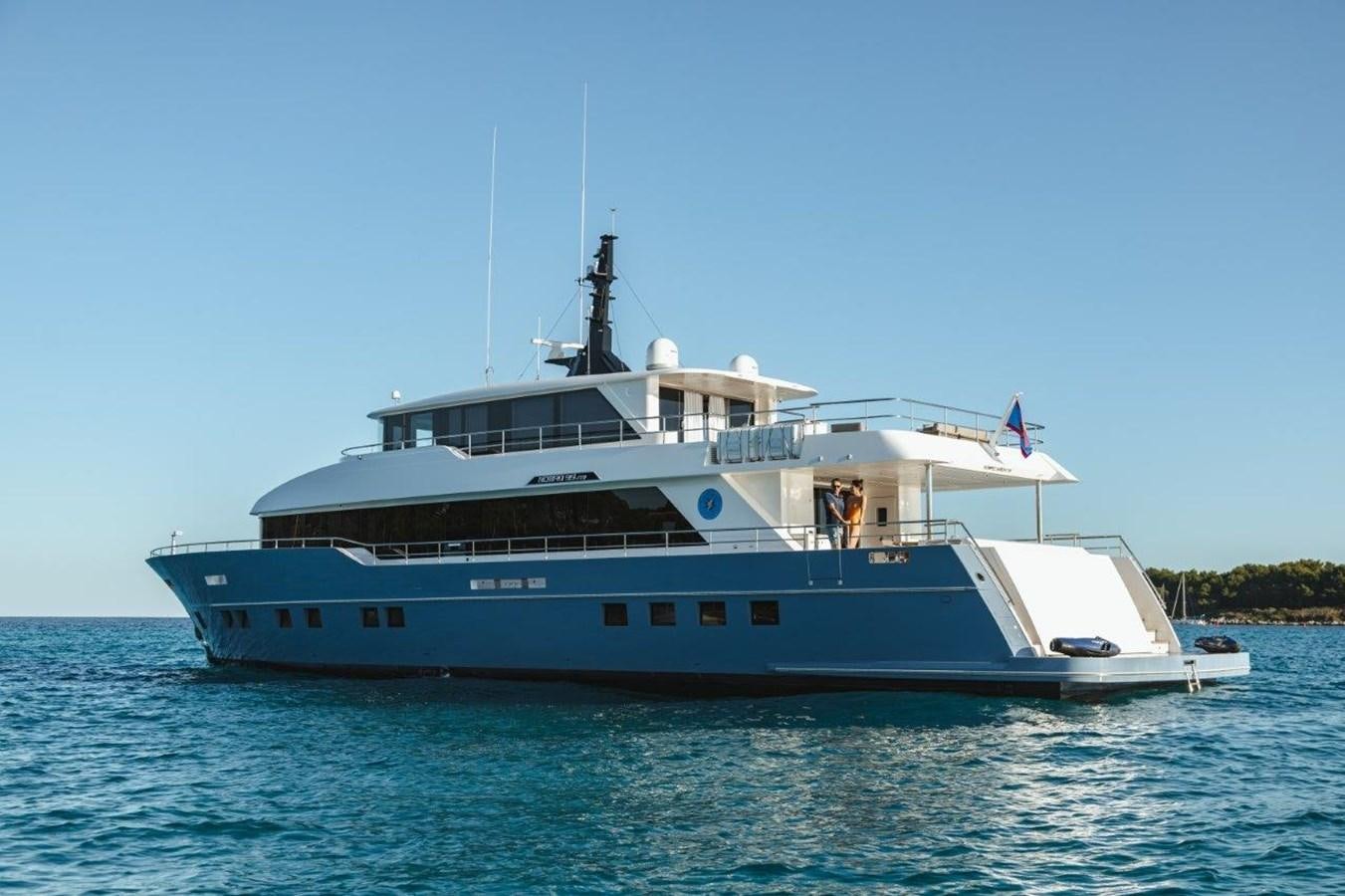 a large boat in the water aboard JEWEL Yacht for Sale