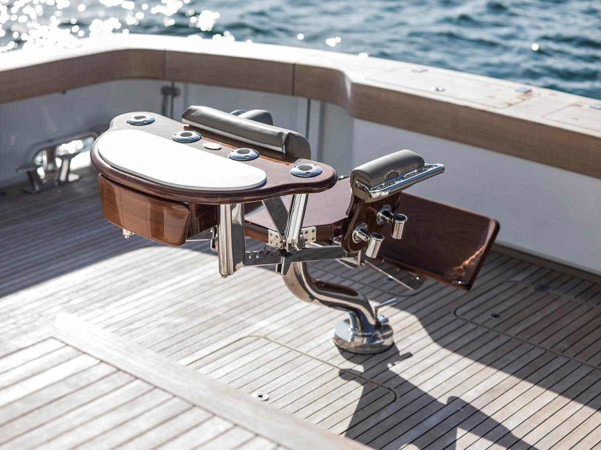 a table on a boat aboard SATU Yacht for Sale