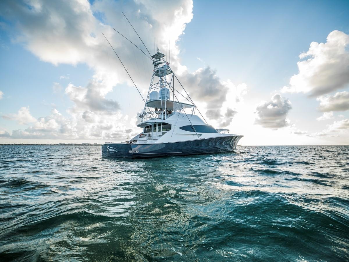 a boat in the water aboard SATU Yacht for Sale